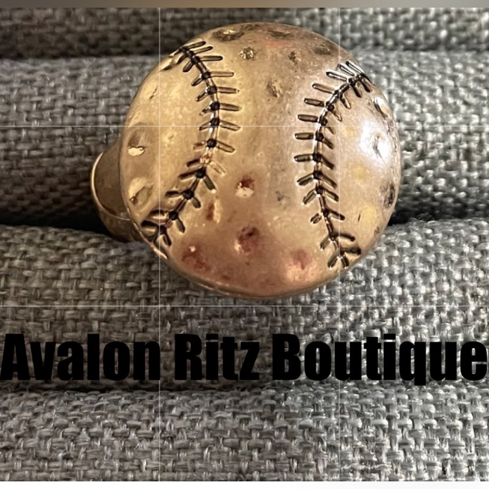 🎉⚾️ Gold Baseball Stretch Ring Game Days